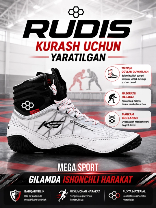 RUDIS sport poyabzali professional kurash poyabzali hisoblanadi