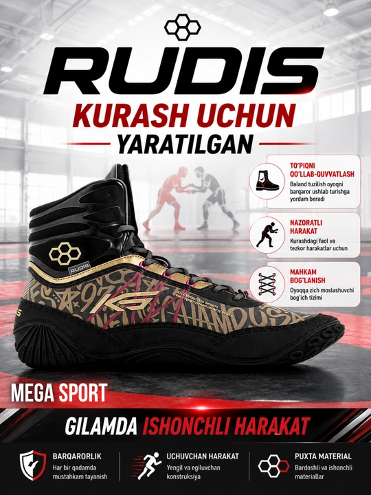 RUDIS sport poyabzali professional kurash poyabzali hisoblanadi