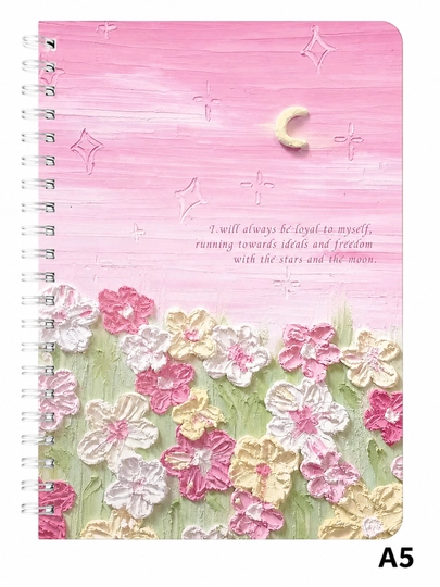 A5 formatdagi spiral estetik bloknot