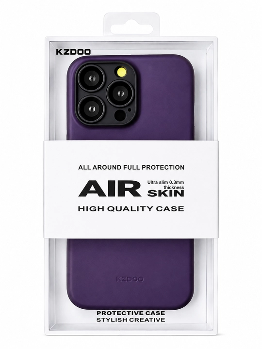 IPhone uchun Air Skin yupqa g‘ilofi KZDOO — 0.3 mm, minimalistik himoya