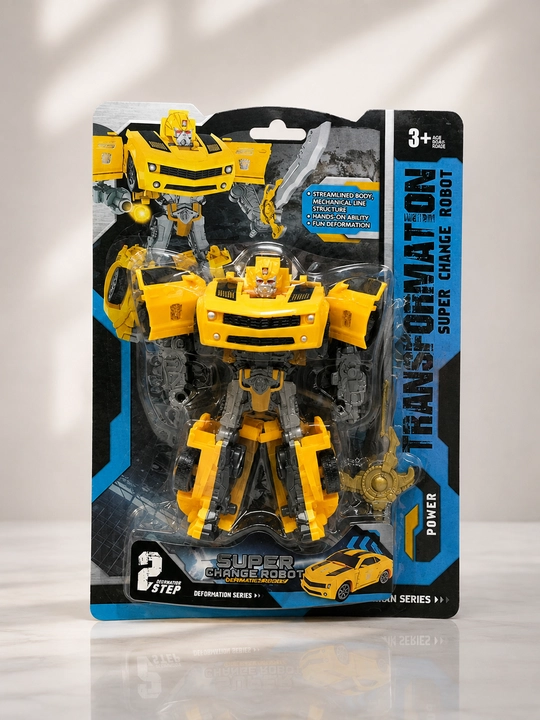 Игрушка робот-трансформер Super Change Robot, 2 шага, 3+, жёлтый - 