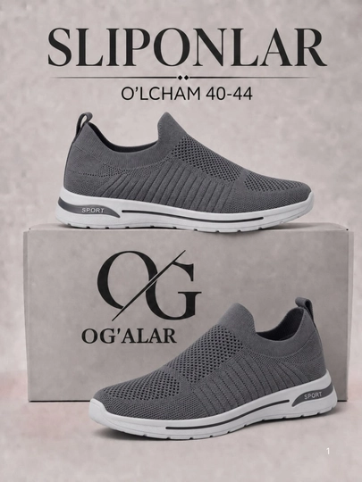 Erkaklar sliponlari, yengil, nafas oluvchi, yozgi, har kunlik qulay oyoq kiyim