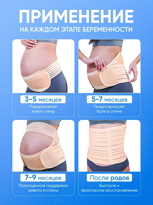 Бандаж для беременных, с поддержкой живота и поясницы