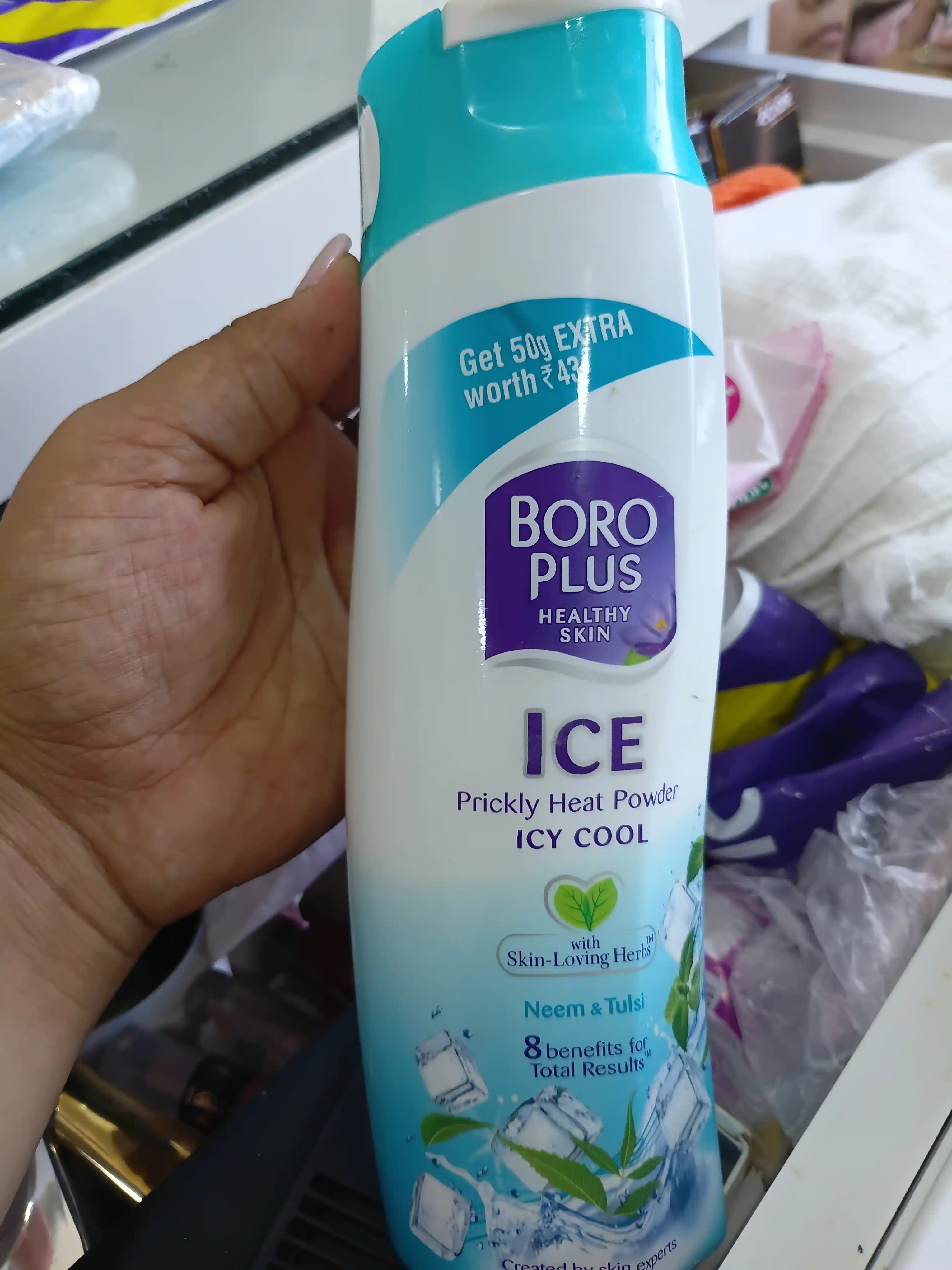 Порошок-антиперспирант Boro Plus ICE, 210 г, тальк, порошок для замораживания, для депиляции