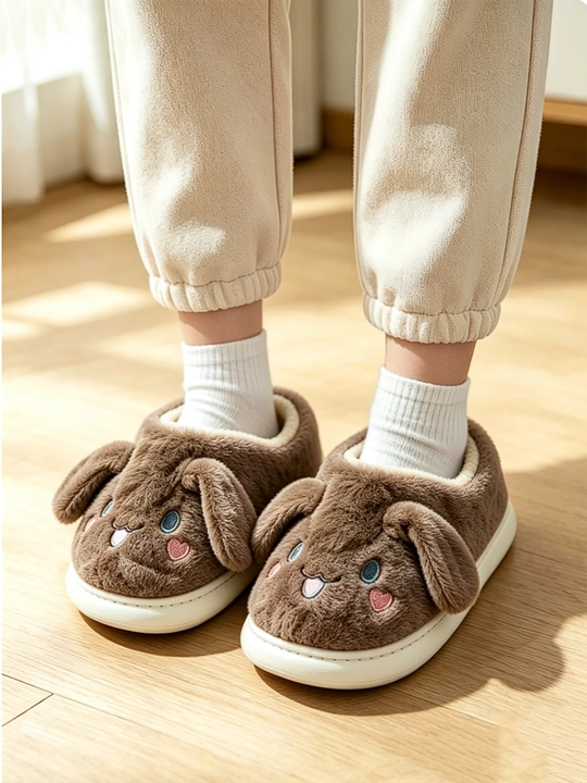 Детские пушистые тапочки Cinnamoroll, милые домашние тапочки для малышей - 