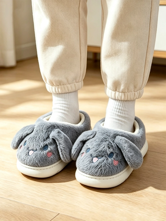 Детские пушистые тапочки Cinnamoroll, милые домашние тапочки для малышей - 