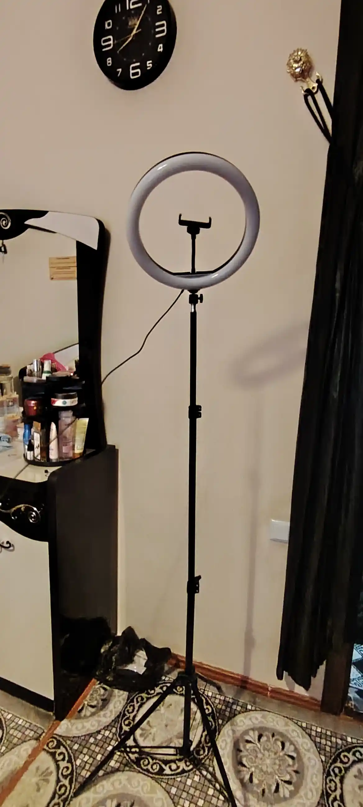 MJ-30 RGB Ring Light 30 sm Halqasimon Lampa, Shtativ va Telefon Ushlagich bilan