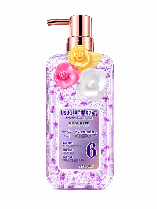 USU Flower Petal Fragrance ароматизированный гель для душа, 520 мл