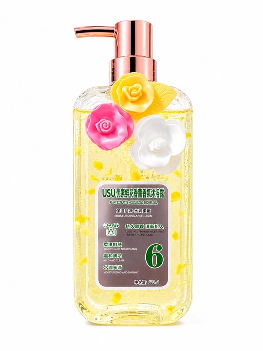 USU Flower Petal Fragrance ароматизированный гель для душа, 520 мл