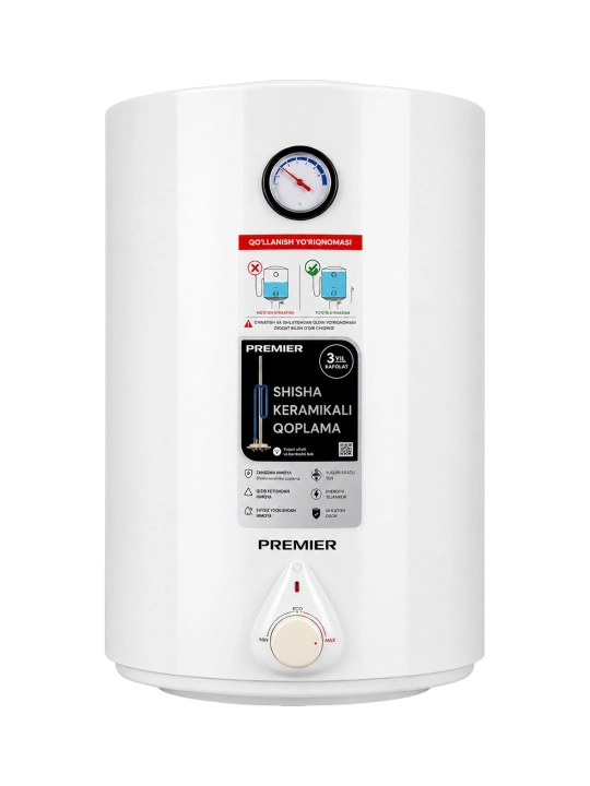 Водонагреватель Premier PRM-80WH01ME, 80 л, 1500 Вт, электрический, белый - 