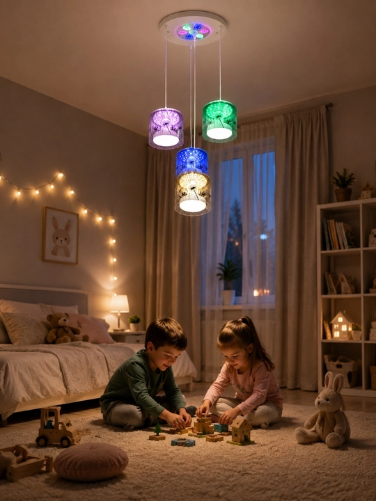 4 plafonli LED osma lyustra, zamonaviy shift lyustrasi, 3 xil yorug‘lik rejimi