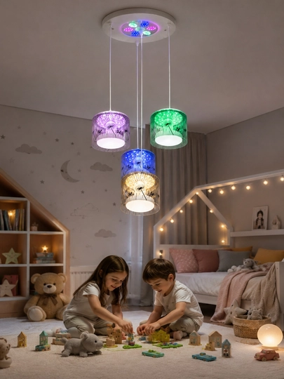 4 plafonli LED osma lyustra, zamonaviy shift lyustrasi, 3 xil yorug‘lik rejimi