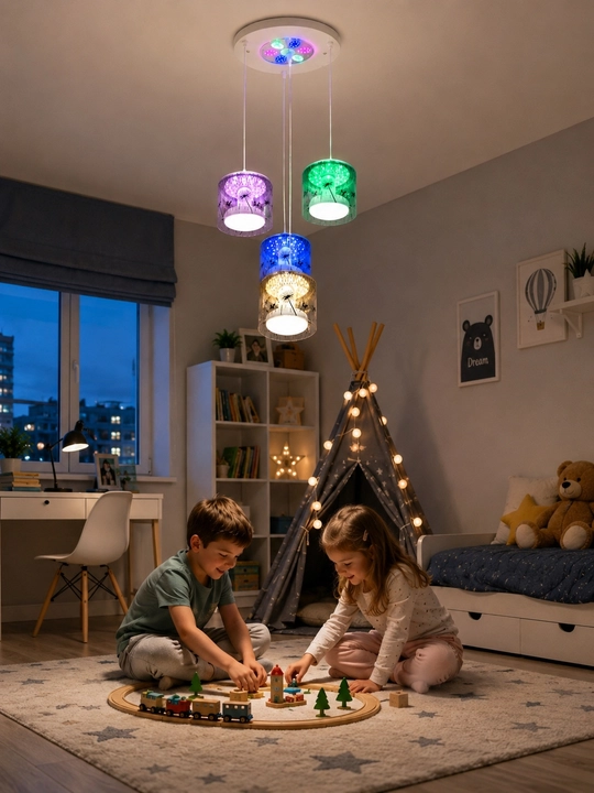 4 plafonli LED osma lyustra, zamonaviy shift lyustrasi, 3 xil yorug‘lik rejimi