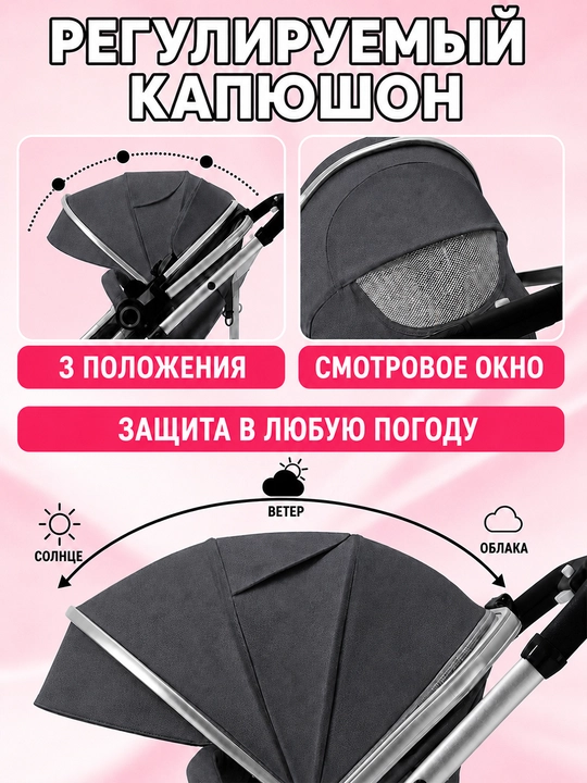 Детская коляска 3 в 1, люлька, автокресло, складная, амортизация, поворотное сиденье