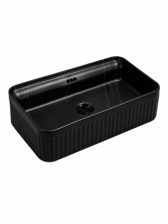 Rakovina McPoLOO MAB10205 to‘g‘ri to‘rtburchak qora 65×41×20 sm - 