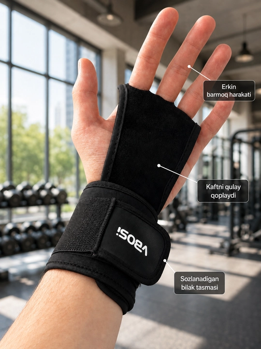 Кистевой бандаж VBOSI для спорта, фитнеса и тяжелой атлетики M–XL