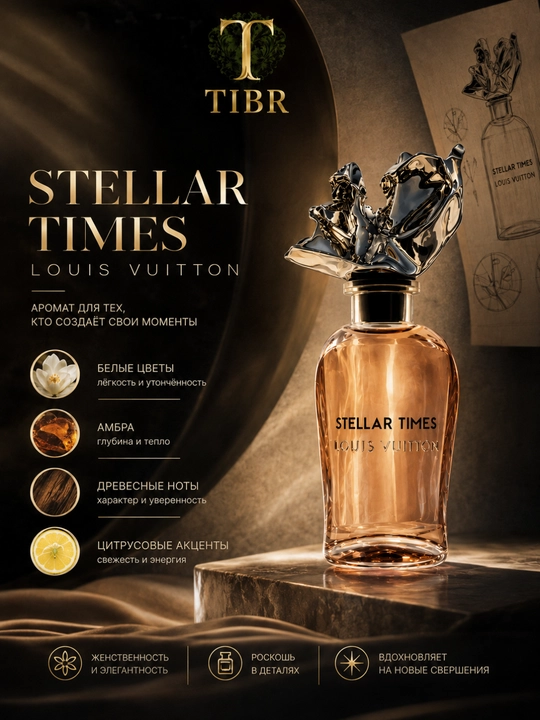Erkaklar va ayollar uchun Louis Vuitton Stellar Times atir xar mavsumga mos duxi va sovga