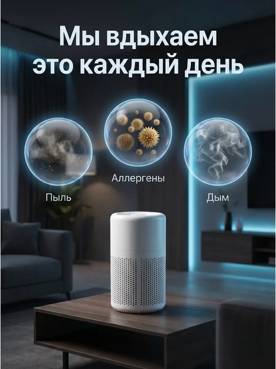 Очиститель воздуха с HEPA-фильтром и ароматизацией 40 м² белый