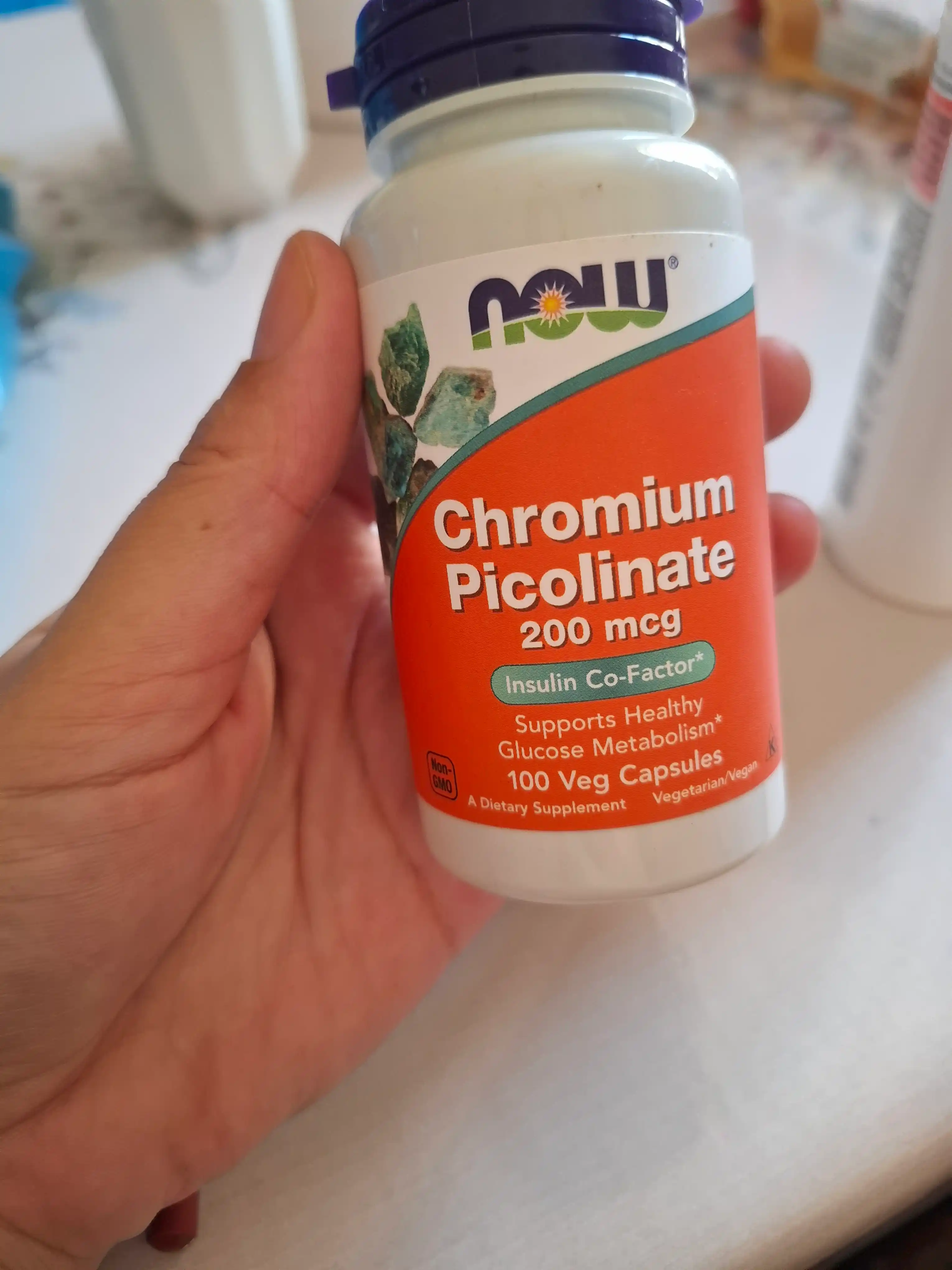 NOW Foods, Xrom pikolinati, Chromium Picolinate, 200 mkg, 100 vegetarian kapsulalari