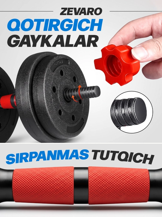 Yig'ma gantellar to plami va shtanga, gantel nabor 15 kg - 30 kg