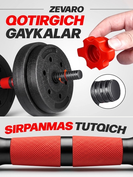 Yig'ma gantellar to plami va shtanga, gantel nabor 15 kg - 30 kg