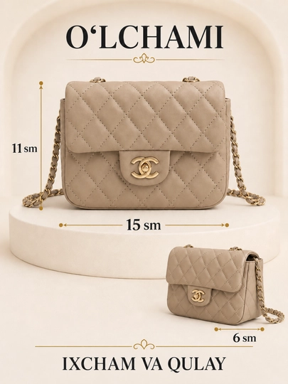 Женская сумка через плечо в стиле Chanel, стеганая модель с цепочкой - 