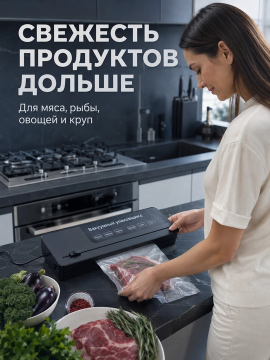 Вакууматор для продуктов, вакуумный упаковщик и запайщик пакетов