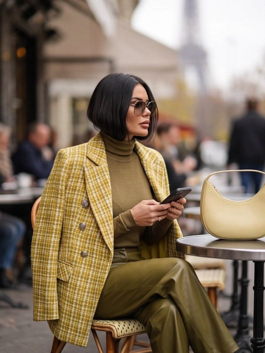 Zara yoki Chanel uslubidagi tvid pidjak, zamonaviy katta o‘lchamli pidjak
