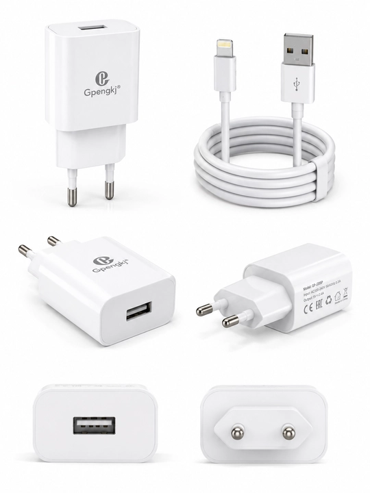 Сетевое зарядное устройство Gpengkj 2.4A, USB-A, кабель 1 м, Lightning / Type-C