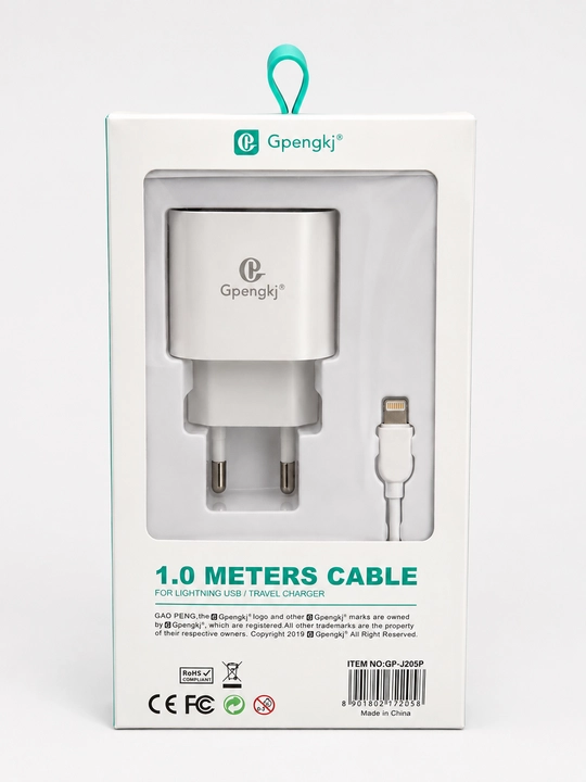 Сетевое зарядное устройство Gpengkj 2.4A, USB-A, кабель 1 м, Lightning / Type-C