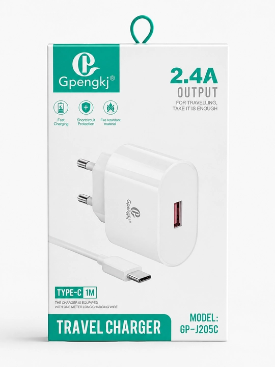 Сетевое зарядное устройство Gpengkj 2.4A, USB-A, кабель 1 м, Lightning / Type-C