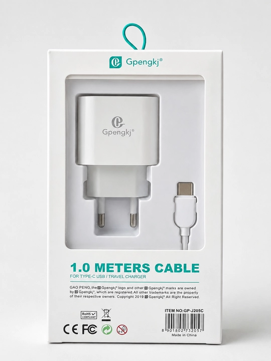Сетевое зарядное устройство Gpengkj 2.4A, USB-A, кабель 1 м, Lightning / Type-C