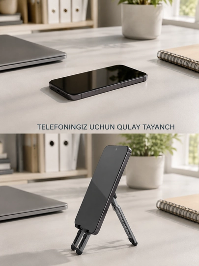 Magnitli universal telefon, planshet va noutbuk stendi – metal podstavka