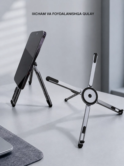 Magnitli universal telefon, planshet va noutbuk stendi – metal podstavka