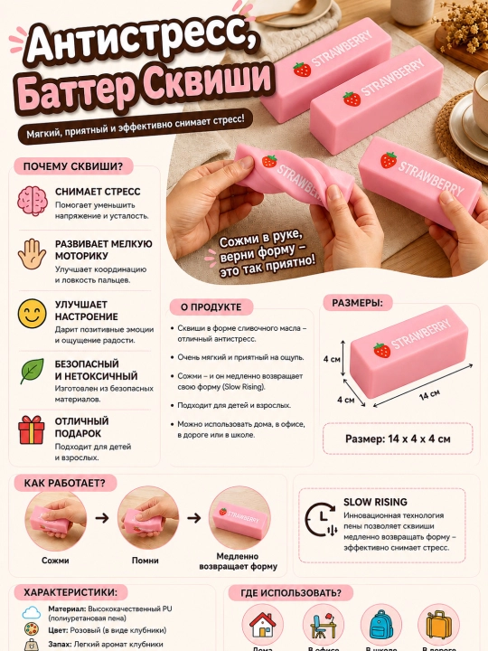 Антистресс мягкие игрушки Butter Squish