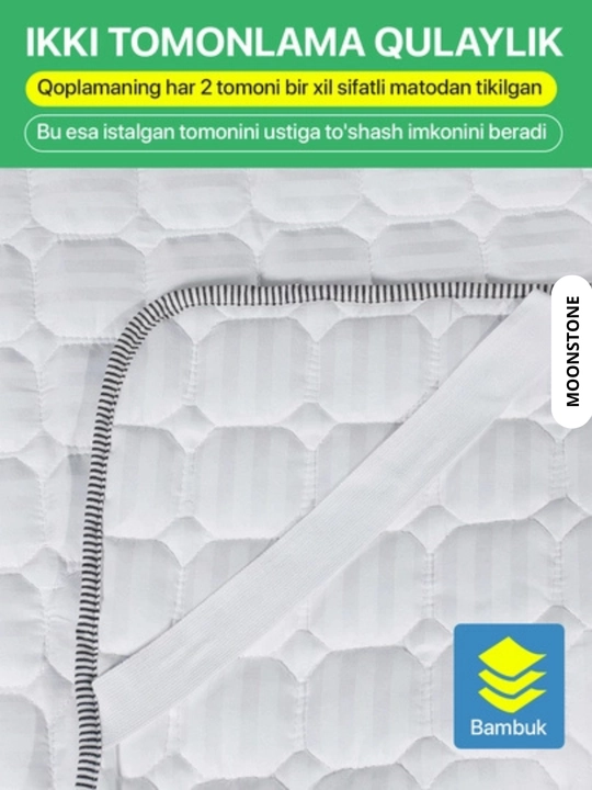 Bambukli matras uchun qoplama namatrasnik, rezinkali matrasga chexol