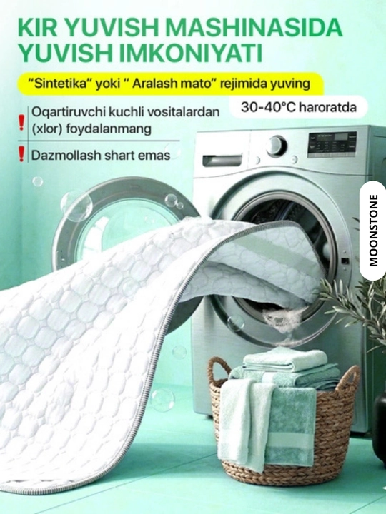 Bambukli matras uchun qoplama namatrasnik, rezinkali matrasga chexol