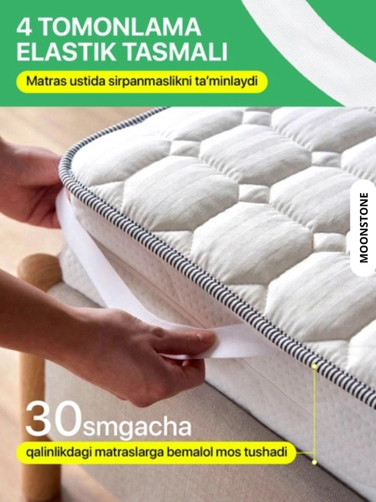 Bambukli matras uchun qoplama namatrasnik, rezinkali matrasga chexol