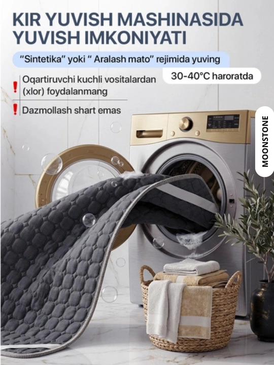 Bambukli matras uchun qoplama namatrasnik, rezinkali matrasga chexol