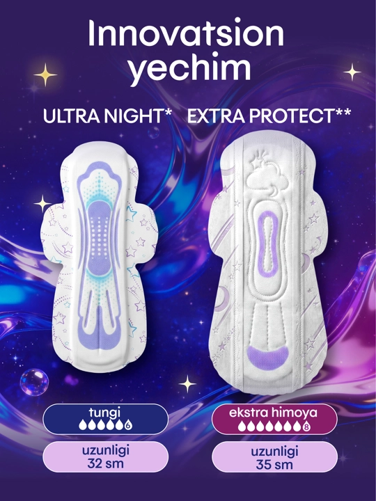 Kotex Extra Protect tungi prokladkalari, 5 dona