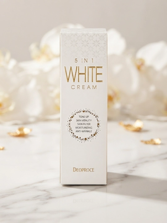 Deoproce 5 in 1 White Cream oqartiruvchi, rangini tekislovchi, ajinlarga qarshi kremi - 