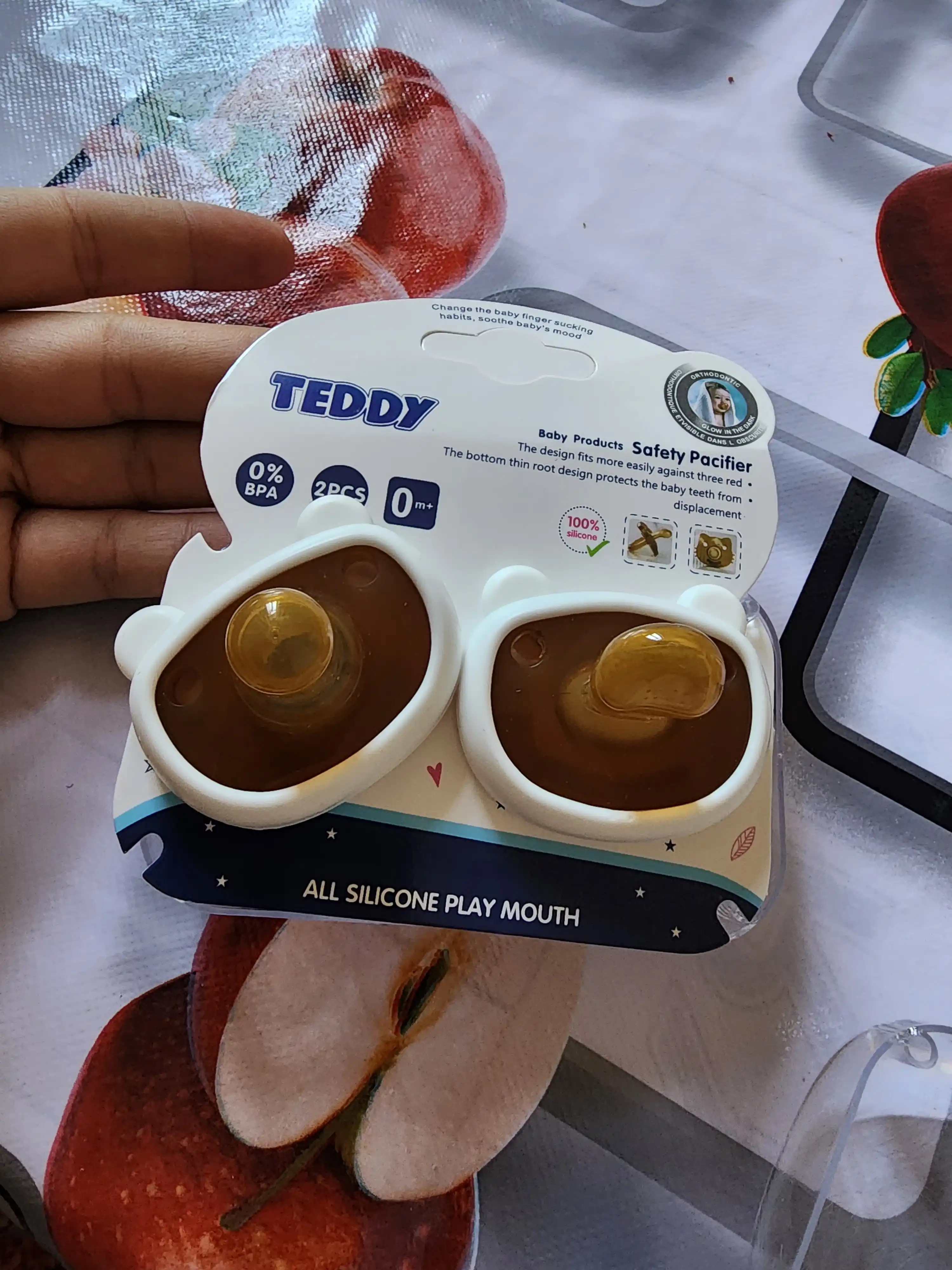 Silikonli Teddy pufakchasi, 0-6 oylik, ortodontik va anatomik shakldagi, BPAsiz
