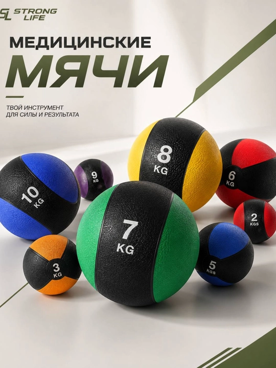 Sport uchun rezinali meditsinbol (medbol), krossfit va fitnes uchun og'irlashtirilgan to'p