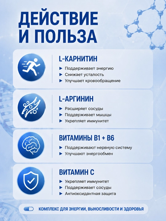 Карниделл, L-карнитин, Аргинин и витамины для энергии и поддержания иммунитета, 24 капсулы
