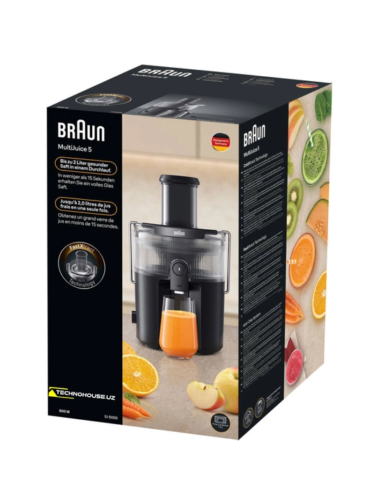 Sharbat chiqargich Braun MultiJuice 5 Spin SJ5000 sharbat siqqichi, qora