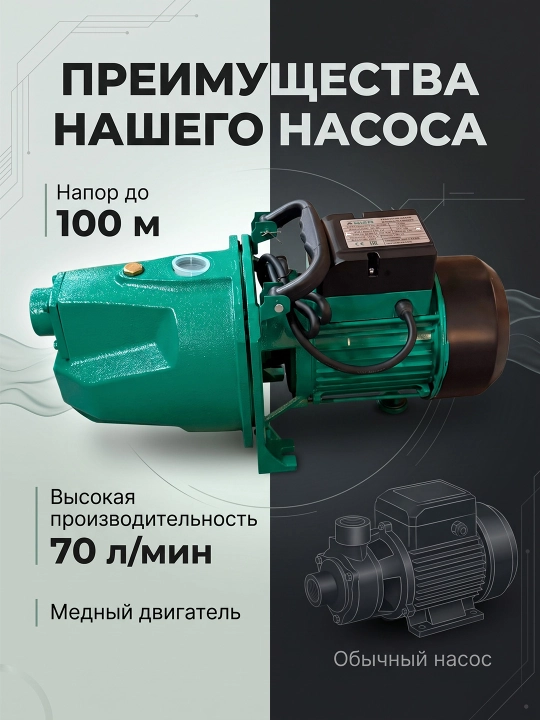 JET-100L 1,1 кВт самовсасывающий водяной насос для воды, поливной насос 220В