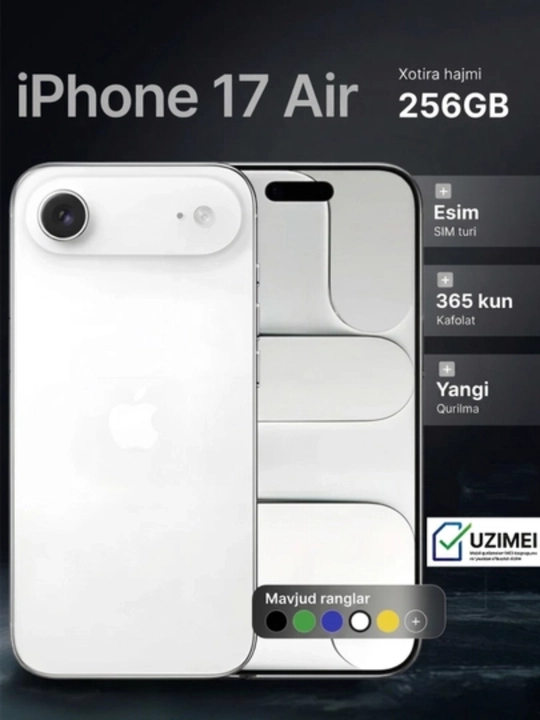 Смартфон Apple iPhone Air 256 GB, тонкий флагман с мощным процессором - 