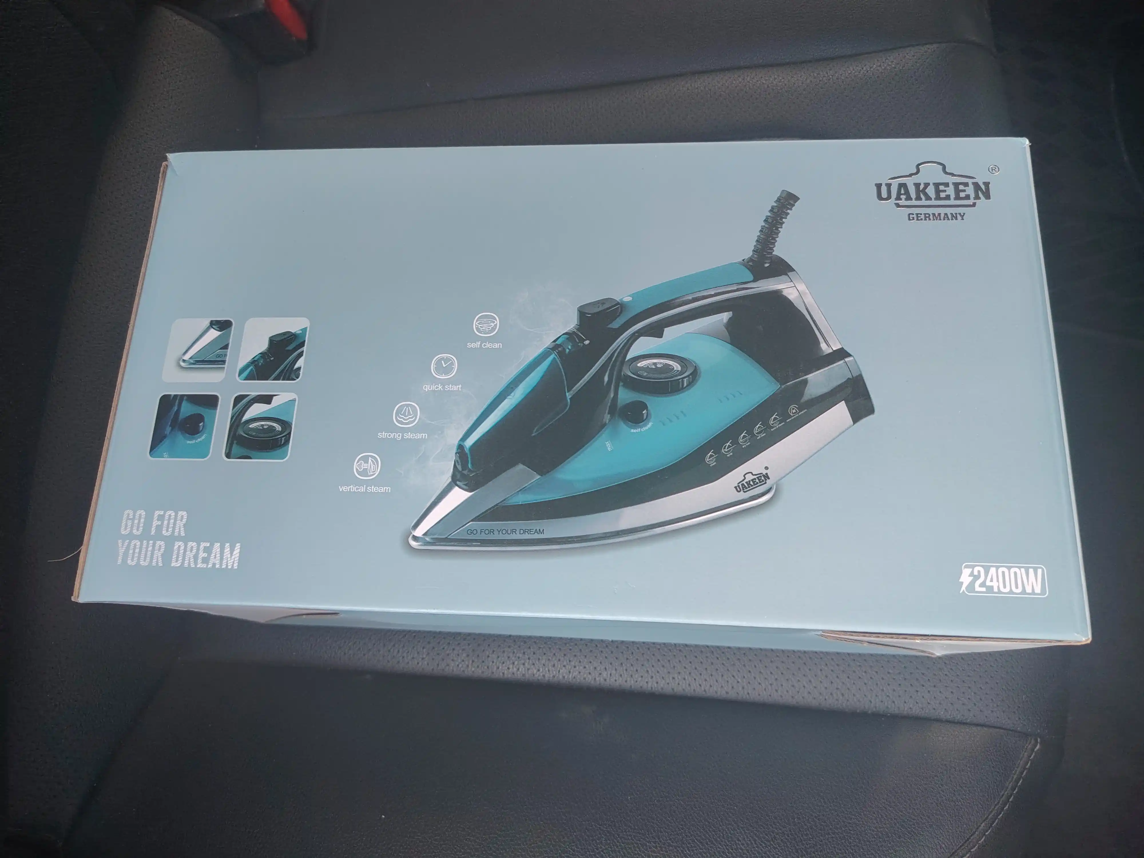 Uakeen kiyim uchun dazmol va bug‘latgich, kuchli, 2400Vt-3000Vt, tagcharmi nano-keramika