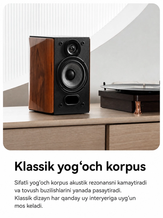 Edifier R1380DB – 2.0 Bluetooth 5.1 Hi-Fi akustik tizimi, 42Watt, kalonka