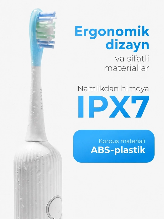 Revyline RL 080 elektr tish cho‘tkasi, tovushli, 9 ta rejim, 21 ta tozalash usuli